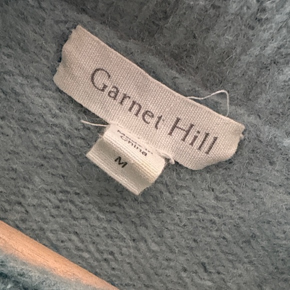 Garnet Hill Soft Thick Blue 100% Cashmere Sweater M - Picture 3 of 7